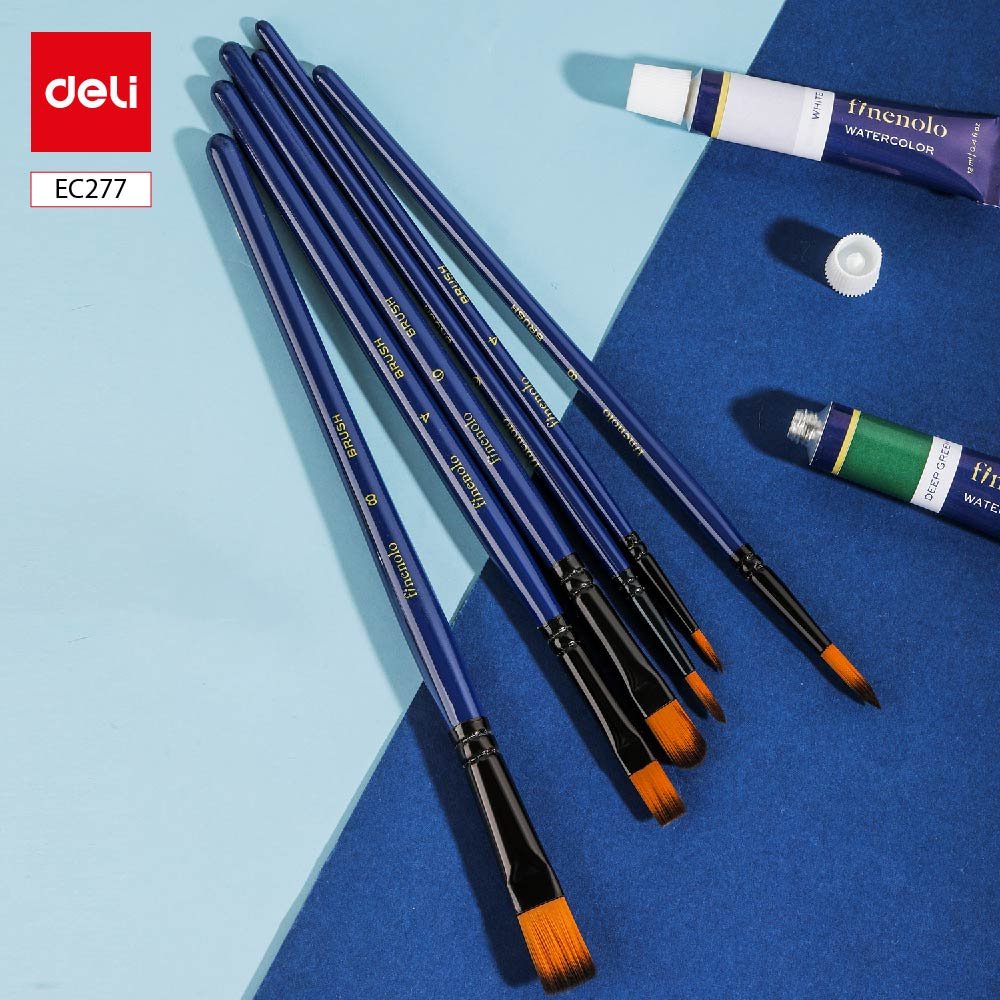 EC277-0 ديلي مجموعة فرشاة رسم ألوان مائية - 6 قطع - ألمينوم الناعم - ألوان مختلفة - EC277